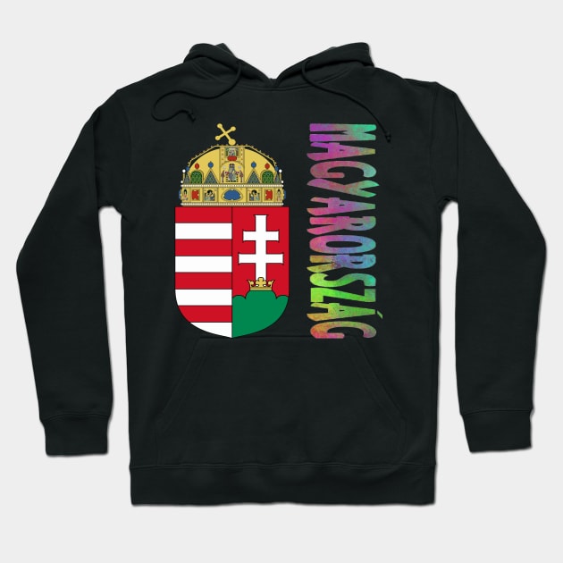 Hungary (in Hungarian) Coat of Arms Design Hoodie by Naves